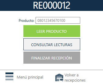 Recepción de producto