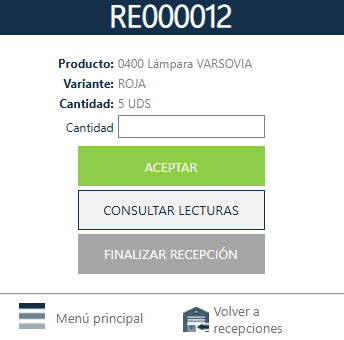 Confirmación recepción