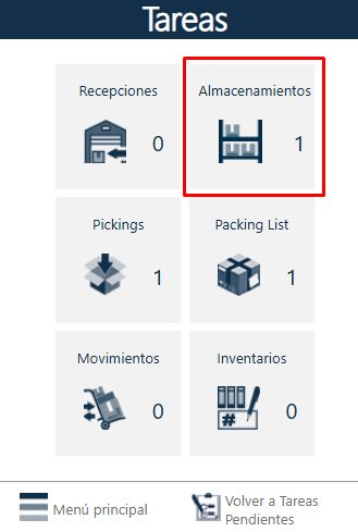 Tarea almacenamiento