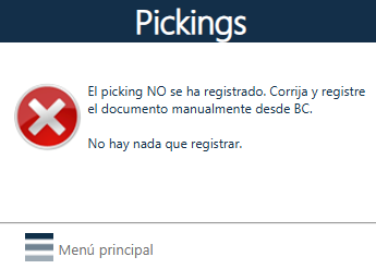 Error registro