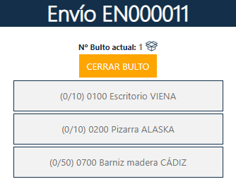 Interface bulto
