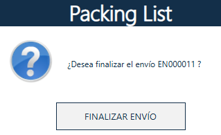 Finalizar envío