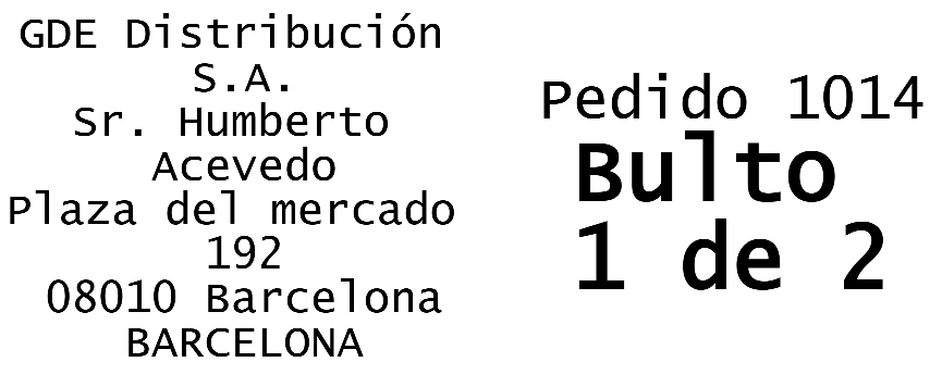 Etiquetas bulto