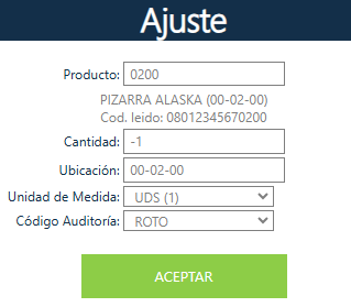 Ajustes inventario