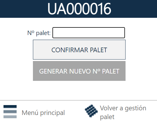 Inicializar palet
