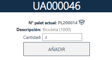 Cantidad palet