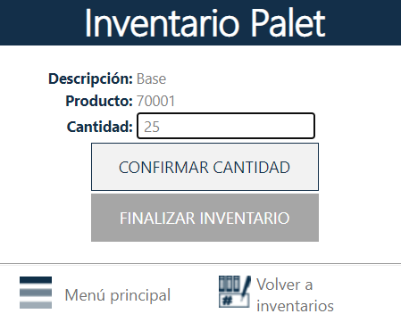 Editar cantidad palet