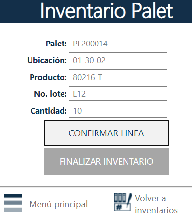 Nueva línea palet