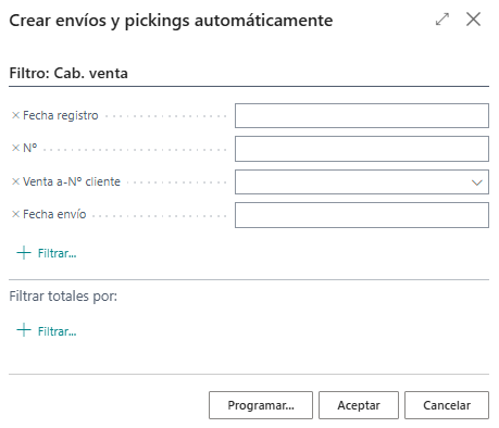 Crear envíos automático